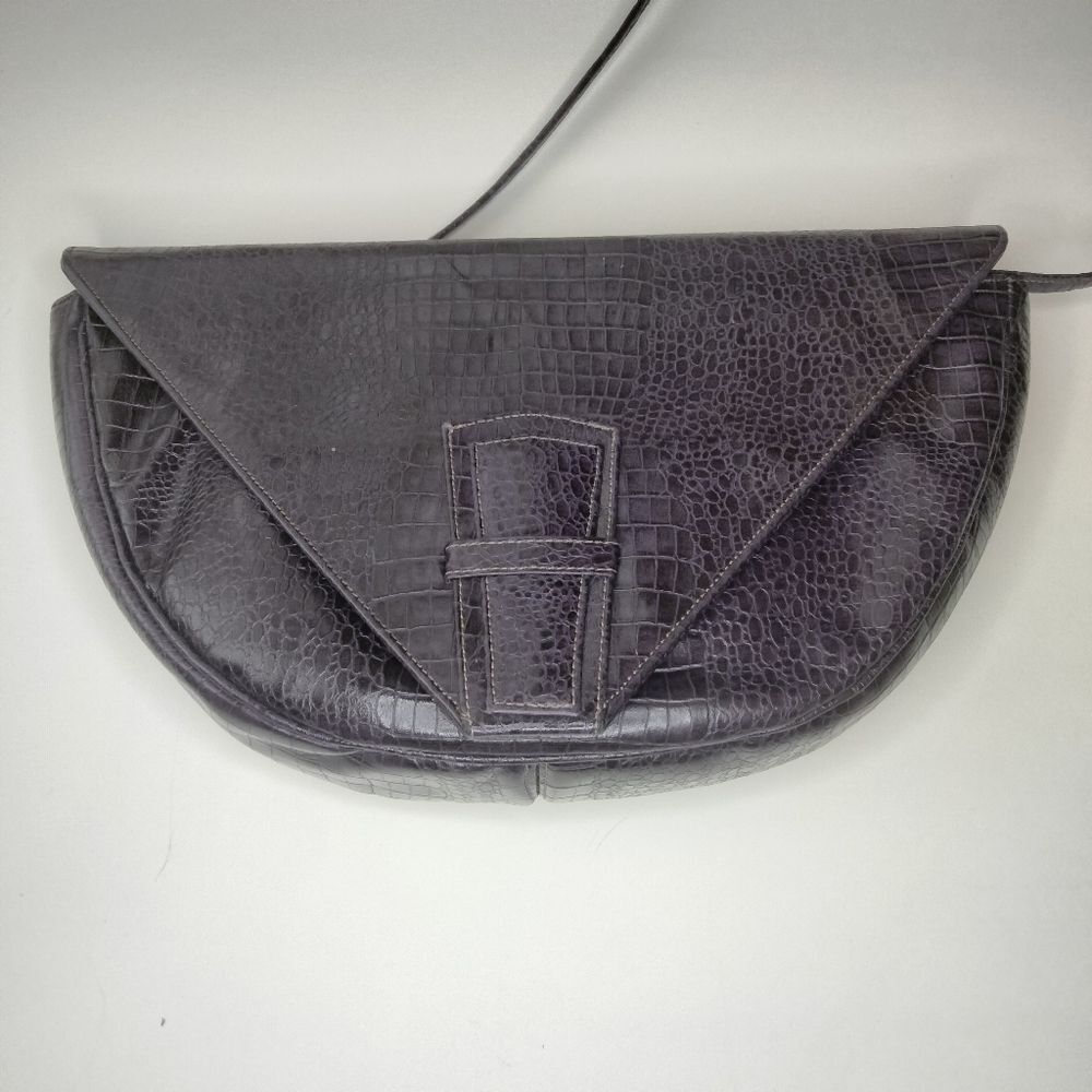 Vintage Robert Bestien Shoulder Bag Crocodile Embossed Pattern Leather Purse